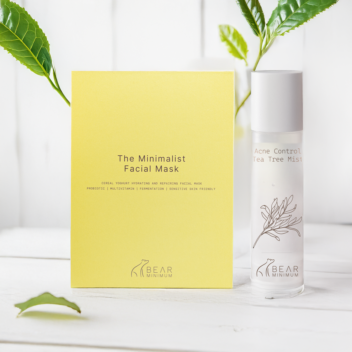 14-Day Post-Workout Recovery Set (3 Facial Masks + 1 Acne Control Tea Tree Mist)